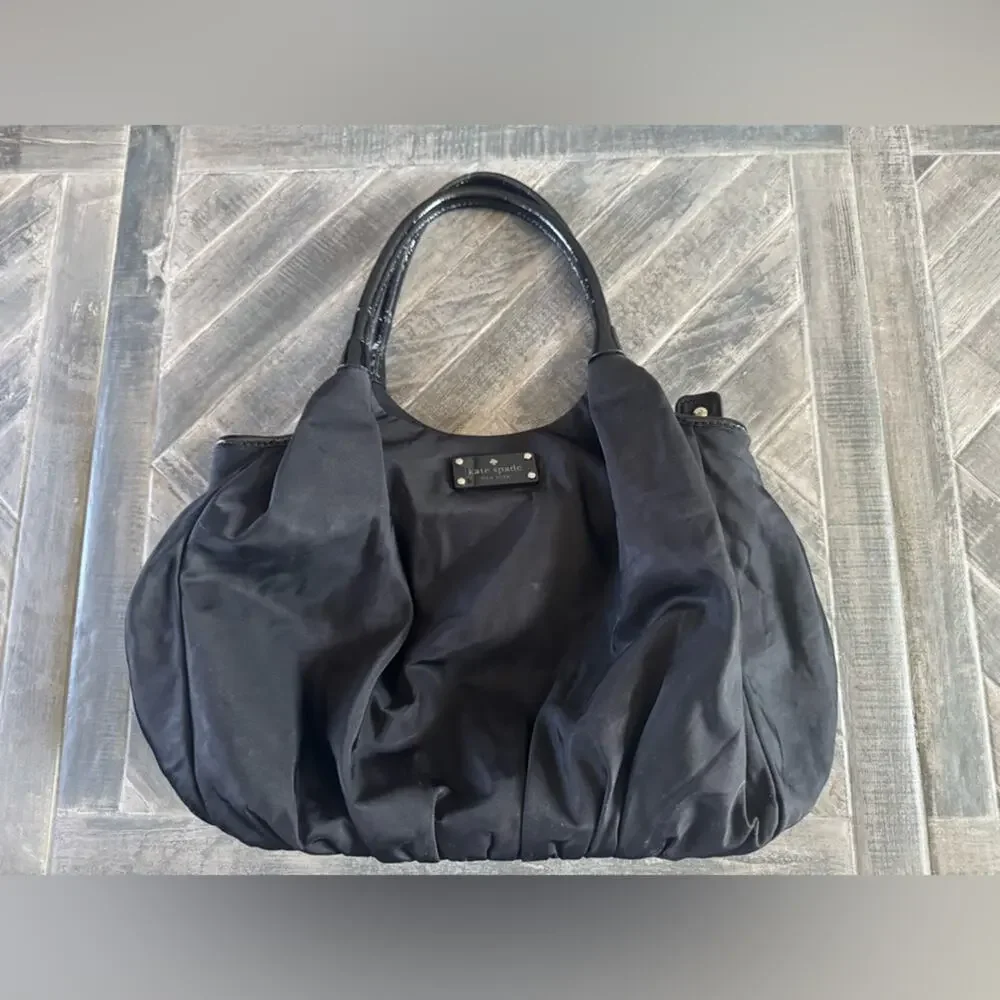 Kate Spade Black Puffy Shoulder Bag with Double Handles
